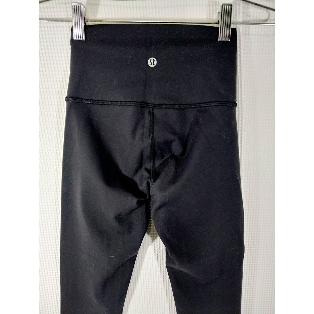 LULULEMON! LUXE RICH BLACK LOGO BACK SUPER SLEEK ATHLETIC LEGGINGS! SZ 2 - Picture 6 of 10